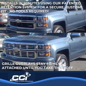 Coast to Coast Grille Insert, Overlay, 2 Piece, Chrome Plated, ABS Plastic – IWCGI125