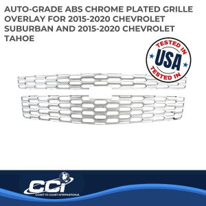 Coast to Coast Grille Insert, Overlay, 2 Piece, Chrome Plated, ABS Plastic – IWCGI127