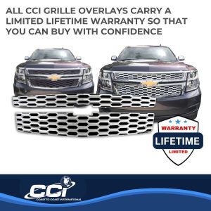 Coast to Coast Grille Insert, Overlay, 2 Piece, Chrome Plated, ABS Plastic – IWCGI127