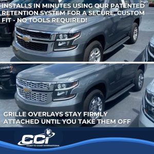 Coast to Coast Grille Insert, Overlay, 2 Piece, Chrome Plated, ABS Plastic – IWCGI127