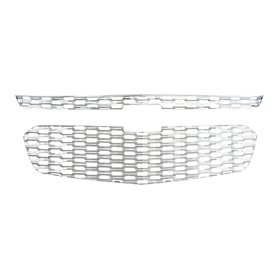 Coast to Coast Grille Insert, Overlay, Honeycomb Style, 2 Piece, With Emblem Cutout, Chrome Plated, ABS Plastic – IWCGI128