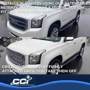Coast to Coast Grille Insert, Overlay, Mesh Style, 4 Piece, With Emblem Cutout, Chrome Plated, ABS Plastic – IWCGI129