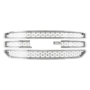Coast to Coast Grille Insert, Overlay, Mesh Style, 4 Piece, With Emblem Cutout, Chrome Plated, ABS Plastic – IWCGI129