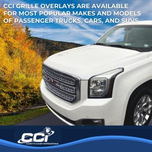 Coast to Coast Grille Insert, Overlay, Mesh Style, 4 Piece, With Emblem Cutout, Chrome Plated, ABS Plastic – IWCGI129
