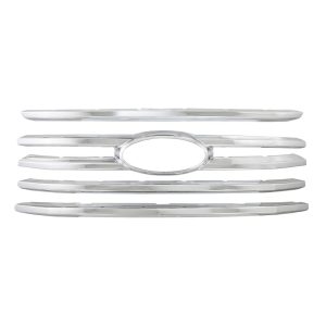 Coast to Coast Grille Insert, Overlay, Horizontal Bar Style, 4 Piece, With Emblem Cutout, Chrome Plated, ABS Plastic – IWCGI131