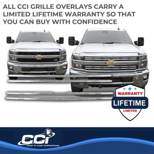 Coast to Coast Grille Insert, Overlay, 4 Piece, Chrome Plated, ABS Plastic – IWCGI132