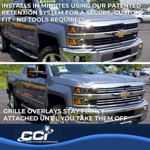 Coast to Coast Grille Insert, Overlay, 4 Piece, Chrome Plated, ABS Plastic – IWCGI132