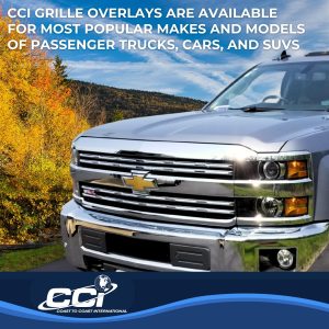 Coast to Coast Grille Insert, Overlay, 4 Piece, Chrome Plated, ABS Plastic – IWCGI132