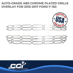 Coast to Coast Grille Insert, Overlay, 2 Piece, Chrome Plated, ABS Plastic – IWCGI136