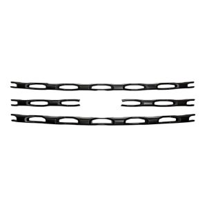Coast to Coast Grille Insert, Overlay, Wide Oval Style, 4 Piece, With Emblem Cutout, Black, ABS Plastic – IWCGI139BLK