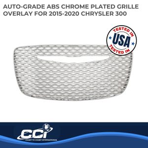 Coast to Coast Grille Insert, Overlay, Mesh Style, 1 Piece, With Emblem Cutout, Chrome Plated, ABS Plastic – IWCGI140