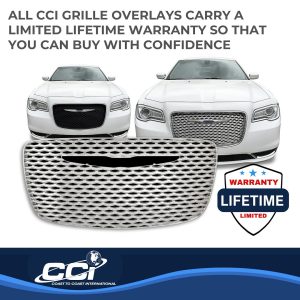 Coast to Coast Grille Insert, Overlay, Mesh Style, 1 Piece, With Emblem Cutout, Chrome Plated, ABS Plastic – IWCGI140
