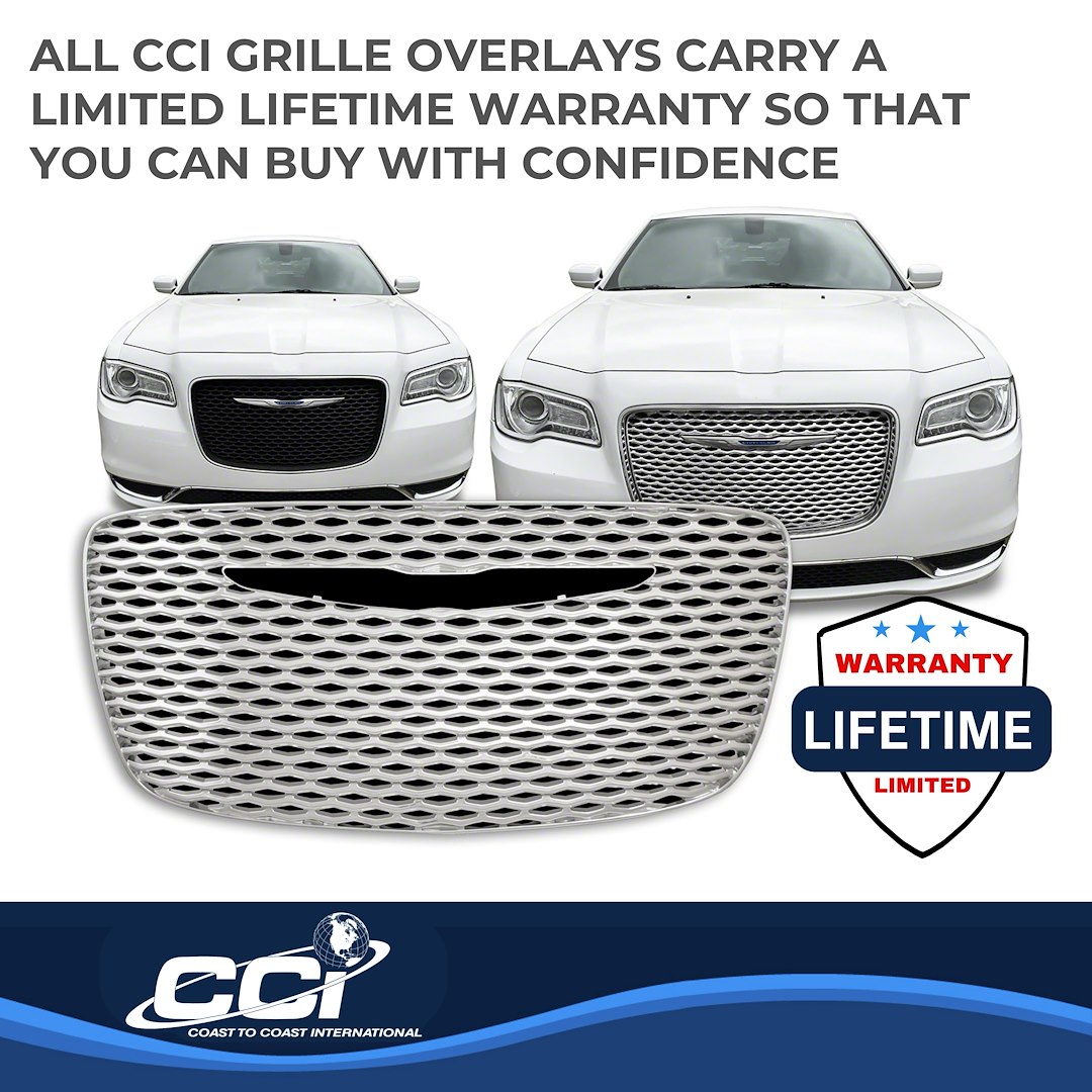 Coast to Coast Grille Insert, Overlay, Mesh Style, 1 Piece, With Emblem Cutout, Chrome Plated, ABS Plastic – IWCGI140