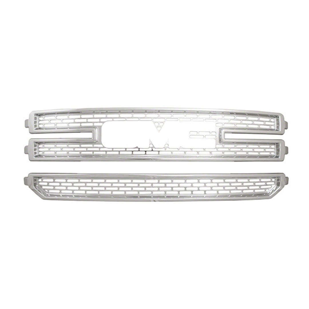 Coast to Coast Grille Insert, Overlay, Mesh Style, 2 Piece, With Emblem Cutout, Chrome Plated, ABS Plastic – IWCGI141