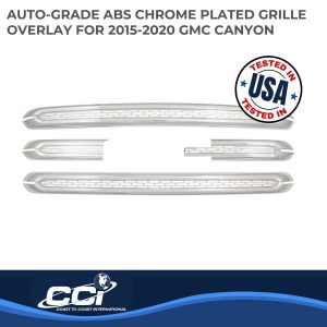 Coast to Coast Grille Insert, Overlay, Mesh Style, 4 Piece, With Emblem Cutout, Chrome Plated, ABS Plastic – IWCGI142