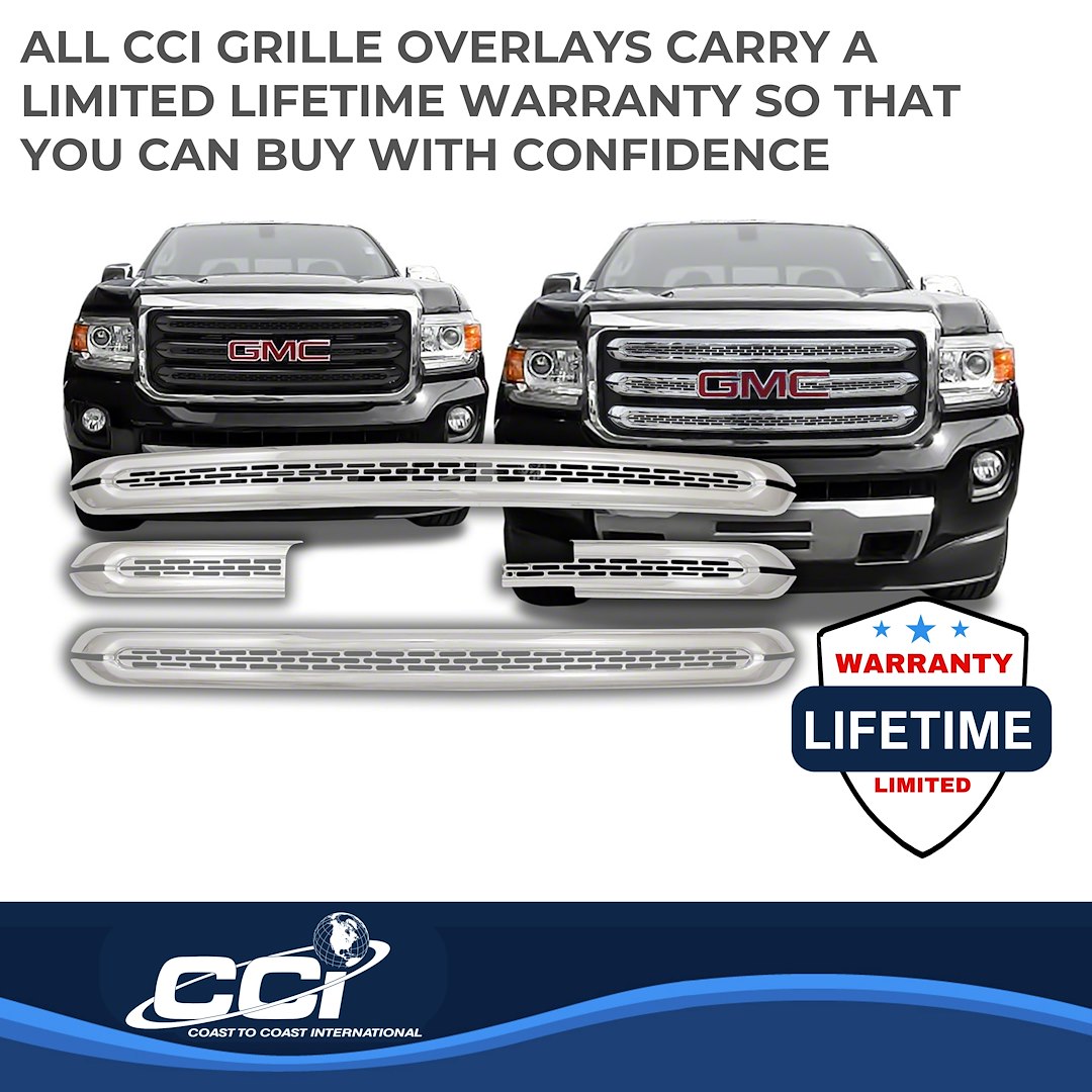 Coast to Coast Grille Insert, Overlay, Mesh Style, 4 Piece, With Emblem Cutout, Chrome Plated, ABS Plastic – IWCGI142