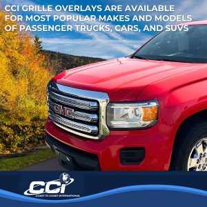 Coast to Coast Grille Insert, Overlay, Mesh Style, 4 Piece, With Emblem Cutout, Chrome Plated, ABS Plastic – IWCGI142