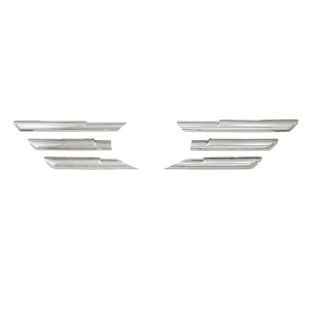 Coast to Coast Grille Insert, Overlay, Horizontal Bar Style, 6 Piece, With Emblem Cutout, Chrome Plated, ABS Plastic – IWCGI145