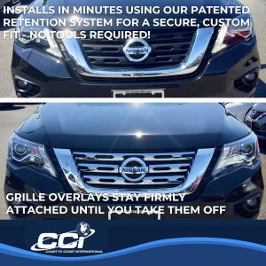 Coast to Coast Grille Insert, Overlay, 4 Piece, Chrome Plated, ABS Plastic – IWCGI146