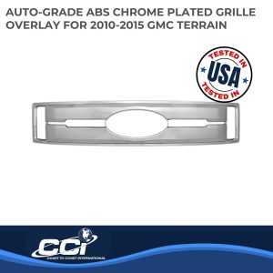 Coast to Coast Grille Insert, Overlay, Bar Style, 1 Piece, With Emblem Cutout, Chrome Plated, ABS Plastic – IWCGI147