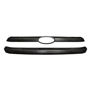 Coast to Coast Grille Insert, Overlay, Bar Style, 2 Piece, With Emblem Cutout, Gloss Black, ABS Plastic – GI148BLK