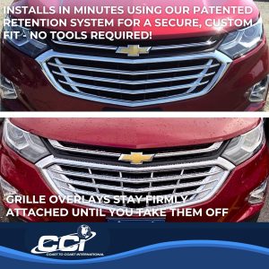 Coast to Coast Grille Insert, Overlay, Mesh Style, 3 Piece, Chrome Plated, ABS Plastic – IWCGI152