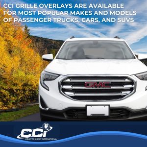 Coast to Coast Grille Insert, Overlay, Mesh Style, 3 Piece, Chrome Plated, ABS Plastic – IWCGI156