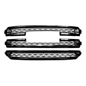 Coast to Coast Grille Insert, Overlay, Honeycomb Style, 3 Piece, Gloss Black, ABS Plastic – GI162BLK