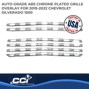 Coast to Coast Grille Insert, Overlay, 6 Piece, Chrome Plated, ABS Plastic, With Logo Cutout – IWCGI167
