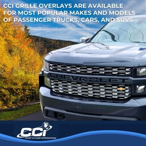 Coast to Coast Grille Insert, Overlay, 6 Piece, Chrome Plated, ABS Plastic, With Logo Cutout – IWCGI167