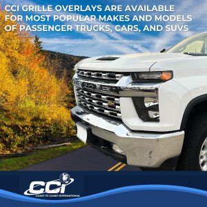 Coast to Coast Grille Insert, Overlay, 4 Piece, Chrome Plated, ABS Plastic, With Logo Cutout – CCIGI168