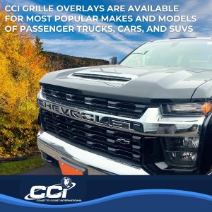 Coast to Coast Grille Insert, Overlay, 4 Piece, Gloss Black, ABS Plastic, With Logo Cutout – CCIGI168BLK