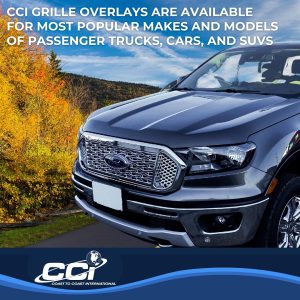 Coast to Coast Grille Insert, Grill Overlay, Mesh OEM Look, Painted, Gloss Black, ABS Plastic – IWCGI169BLK