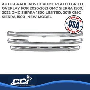 Coast to Coast Grille Insert, Overlay, 3 Piece, Chrome, ABS Plastic – IWCGI172