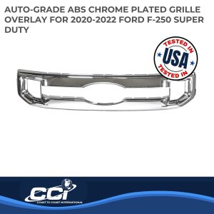 Coast to Coast Grille Insert, Overlay, 1 Piece, Bar Style, Chrome Plated, ABS Plastic – GI174