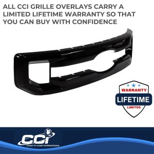 Coast to Coast Grille Insert, Overlay, 1 Piece, Bar Style, Gloss Black, ABS Plastic – GI174BLK