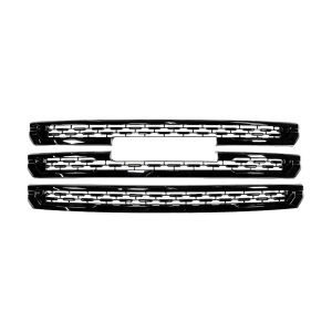 Coast to Coast Grille Insert, Overlay, Bar Style, 3 Piece, Without Light Cutouts, With Logo Cutout, Gloss Black, Plastic – IWCGI175BLK