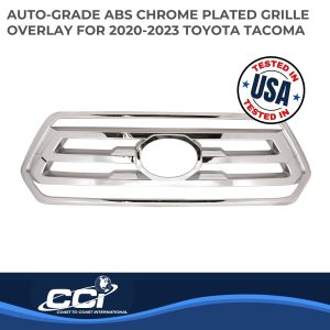 Coast to Coast Grille Insert, Overlay, 1 Piece, Bar Style, OEM Shape, Chrome Plated, ABS Plastic, Without Logo Cutout, Without Vents – GI176