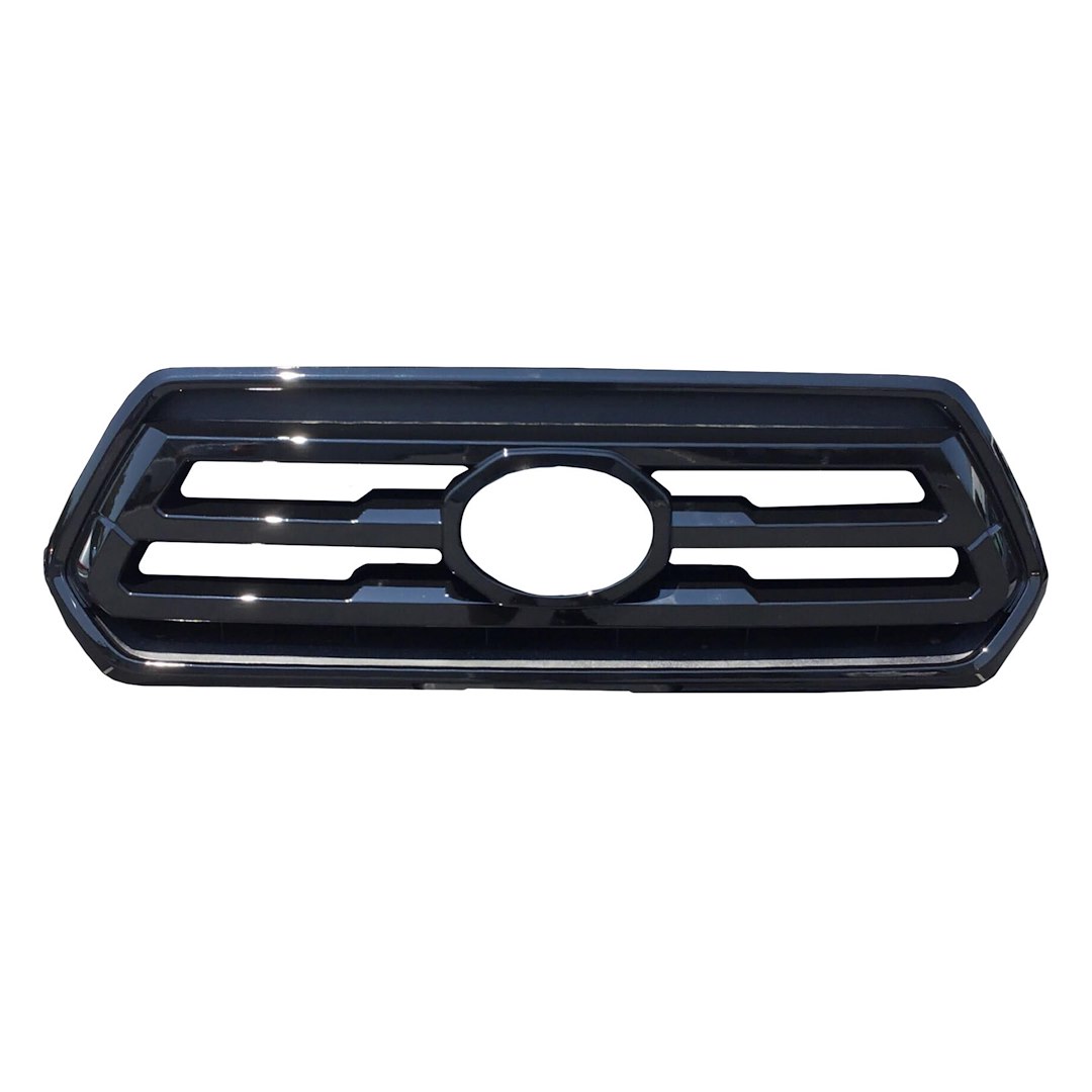 Coast to Coast Grille Insert, Overlay, 1 Piece, Bar Style, OEM Shape, Gloss Black, ABS Plastic, Without Logo Cutout, Without Vents – GI176BLK
