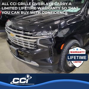 Coast to Coast Grille Insert, Overlay, 4 Piece Set, Bar Style, OEM Shape, Chrome Plated, ABS Plastic, Without Logo Cutout, Without Vents – GI178