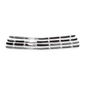 Coast to Coast Grille Insert, Overlay, 4 Piece Set, Bar Style, OEM Shape, Chrome Plated, ABS Plastic, Without Logo Cutout, Without Vents – GI178