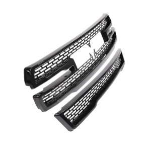 Coast to Coast Grille Insert, Overlay, 2 Piece Set, Mesh Style, OEM Shape, Gloss Black, ABS Plastic, With Logo Cutout, With Vents – GI179BLK