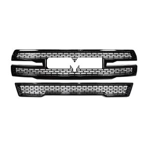 Coast to Coast Grille Insert, Overlay, 2 Piece Set, Mesh Style, OEM Shape, Gloss Black, ABS Plastic, With Logo Cutout, With Vents – GI179BLK