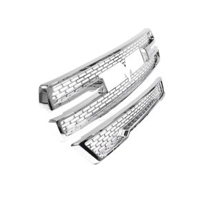 Coast to Coast Grille Insert, Overlay, 2 Piece Set, Mesh Style, OEM Shape, Chrome Plated, ABS Plastic, With Logo Cutout, With Vents – GI179C