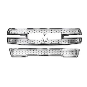 Coast to Coast Grille Insert, Overlay, 2 Piece Set, Mesh Style, OEM Shape, Chrome Plated, ABS Plastic, With Logo Cutout, With Vents – GI179C