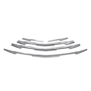 Coast to Coast Grille Insert, Overlay, Bar Style, 5 Piece, Without Emblem Cutout, Chrome Plated, ABS Plastic – GI180
