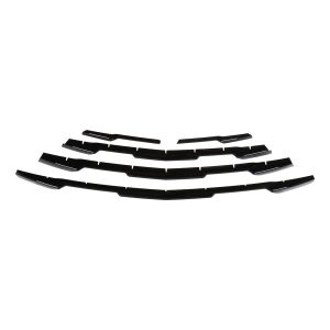 Coast to Coast Grille Insert, Overlay, Bar Style, 5 Piece, Without Emblem Cutout, Painted, Gloss Black, ABS Plastic – GI180BLK