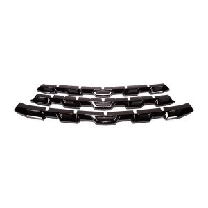 Coast to Coast Grille Insert, Overlay, Bar Style, 3 Piece, With Emblem Cutout, Painted, Gloss Black, ABS Plastic – GI181BLK