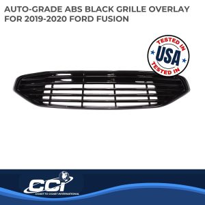 Coast to Coast Grille Insert, Overlay, 1 Piece, Bar Style, Gloss Black, ABS Plastic – GI182BLK