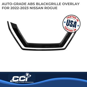 Coast to Coast Grille Insert, Overlay, Bar Style, 1 Piece, Painted, Gloss Black, ABS Plastic – GI186BLK